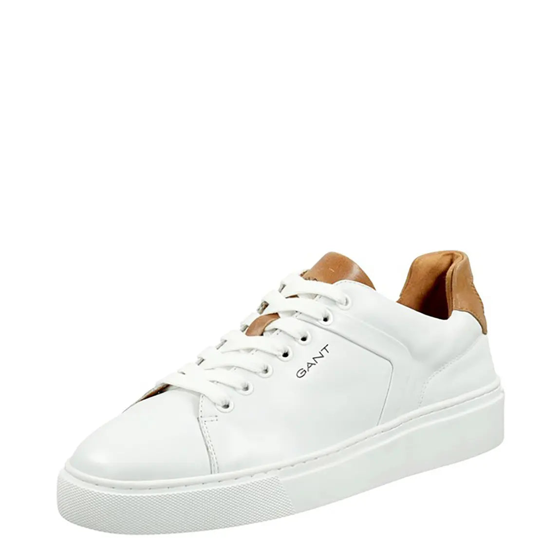 GANT Premium Leather Court Sneakers – White & Tan Edition