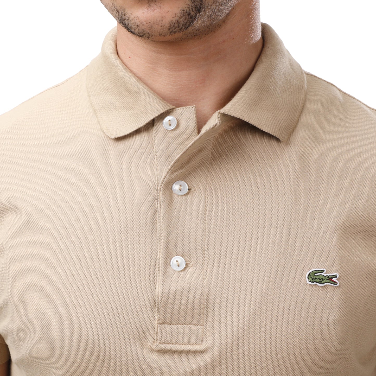 Premium Lacoste Slim Fit Polo with Three-Button Placket