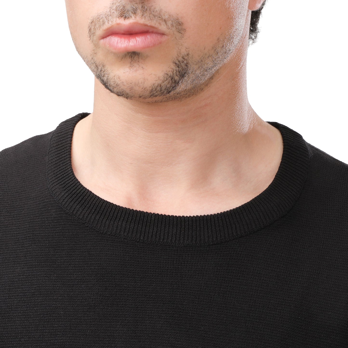 MNG Crew Neck Knit Tee – Lightweight Cotton Blend