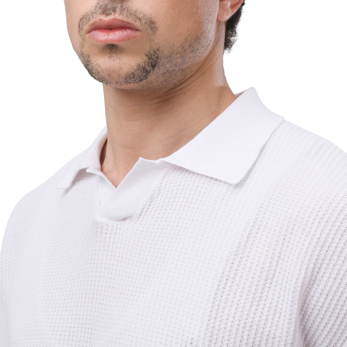 Mango Men's Textured Knit Polo Shirt