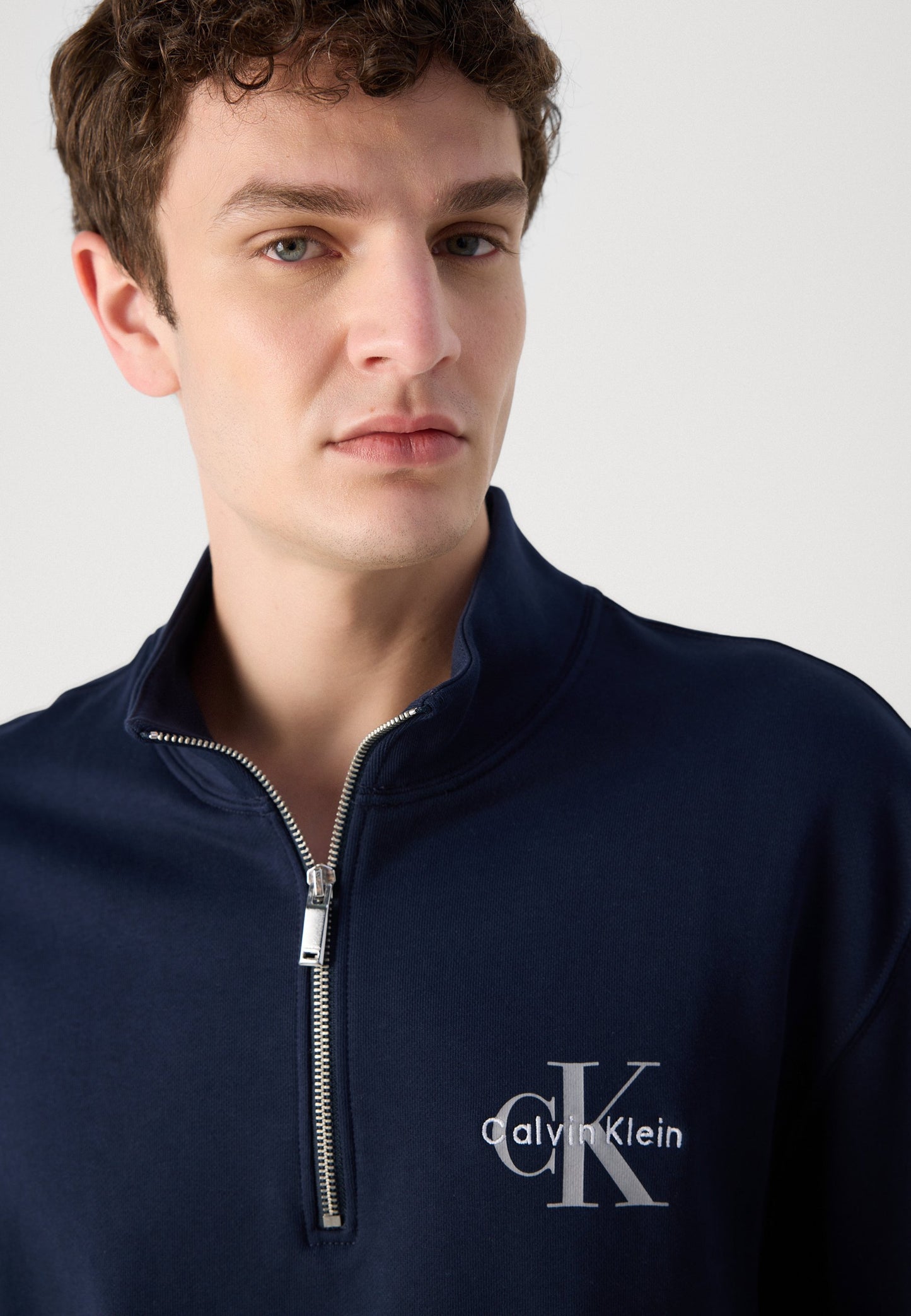 Calvin Klein Jeans Men's Monogram Quarter-Zip Sweatshirt