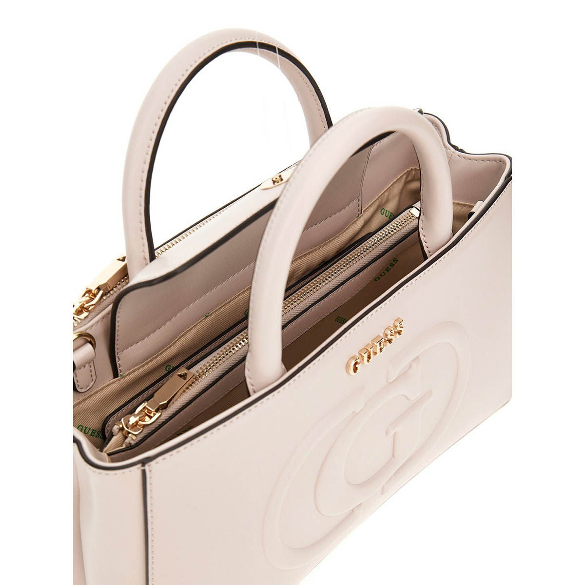 GUESS Iconic Embossed Logo Top-Handle Tote Bag