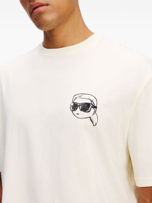 Karl Lagerfeld Paris Men's Center Mini Logo T-Shirt | Luxury Designer Crewneck Tee