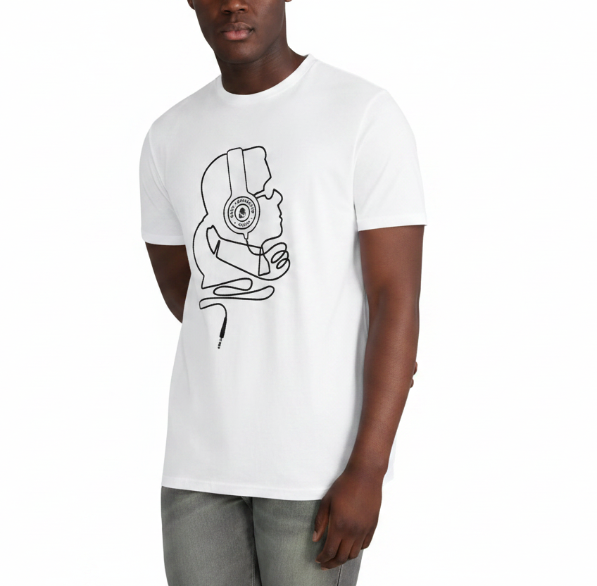 Karl Lagerfeld Paris Men's Embossed Monogram T-Shirt | Luxury Designer Crewneck Tee