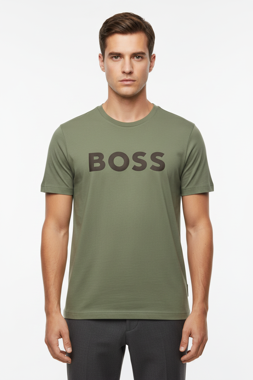 BOSS Men's Classic Bold Contrast Logo Luxury T-Shirt