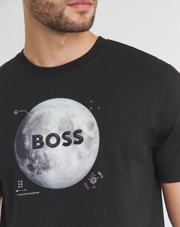 BOSS Men's Lunar Moon Graphic Logo Luxury T-Shirt