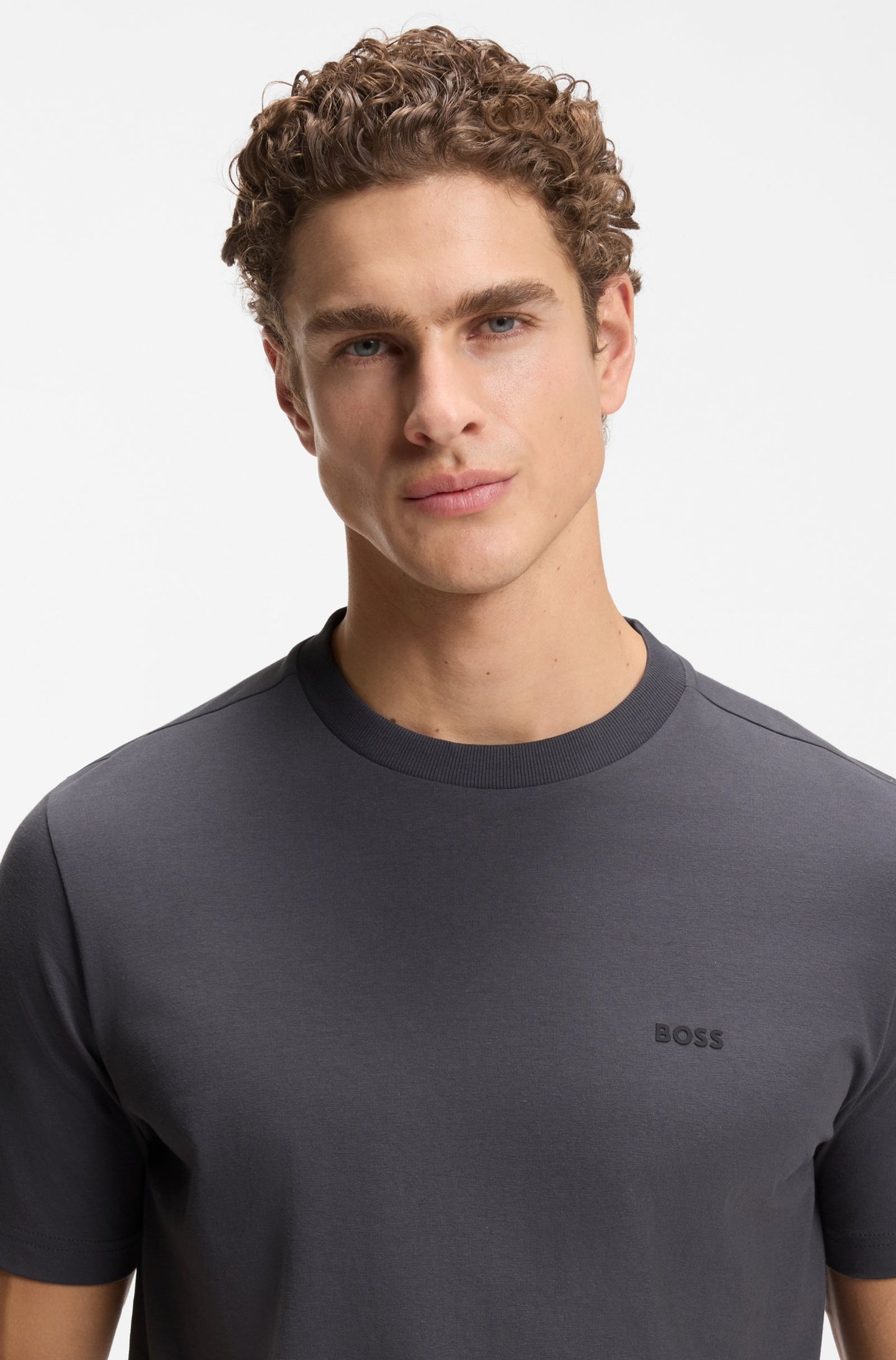 BOSS Men's Tone-on-Tone Micro Logo Luxury T-Shirt