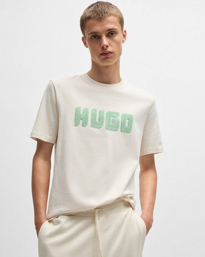 HUGO Men's 3D Retro Block Logo Luxury T-Shirt