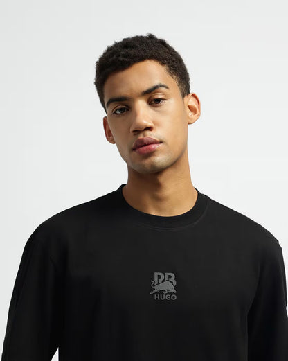 HUGO x Red Bull Men's Core Black Micro Collaborative Logo Luxury T-Shirt