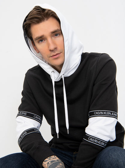 Calvin Klein Colorblock Logo Tape Sleeve Hoodie