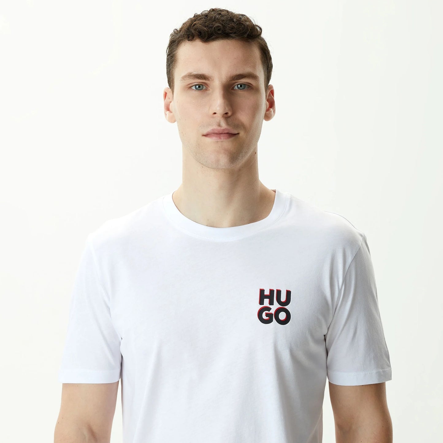 BOSS Men's Core Black 3D Isometric Text Graphic Luxury T-Shirt
