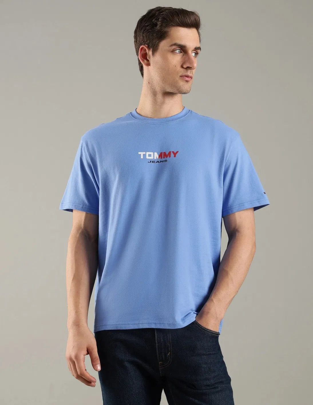 Tommy Jeans Men's Back Signature Script Logo T-Shirt - Khaki