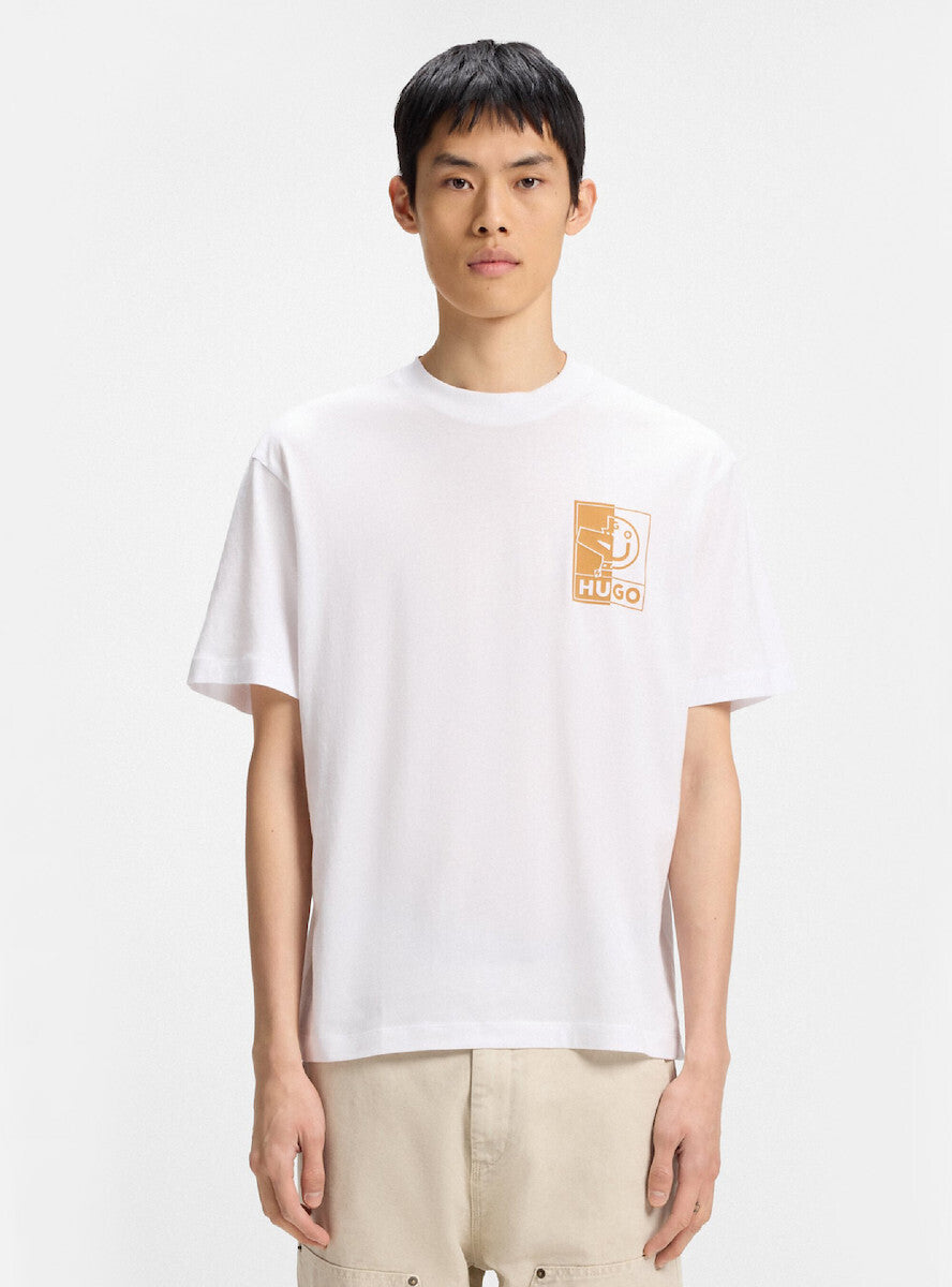 HUGO Men's Split Graphic Smiley Luxury T-Shirt