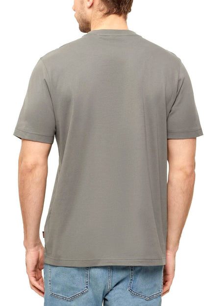 BOSS Men's Nature-Inspired Woodgrain Graphic Logo T-Shirt