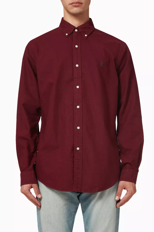 Polo Ralph Lauren Long Sleeve Solid Cotton Button-Down Shirt
