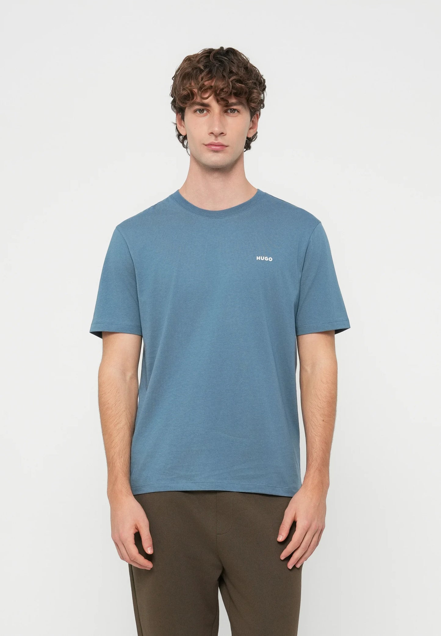 HUGO Embroidered Logo Regular-Fit Cotton T-Shirt