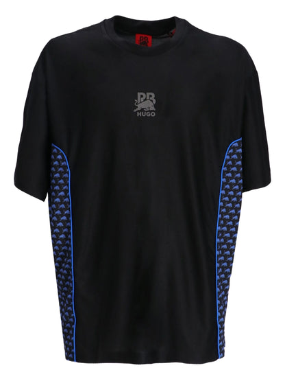 BOSS Men's Horizontal Slit Matrix Chest Logo Luxury T-Shirt