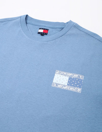 Tommy Jeans Men's Bandana Paisley Flag Graphic T-Shirt - Carolina Blue