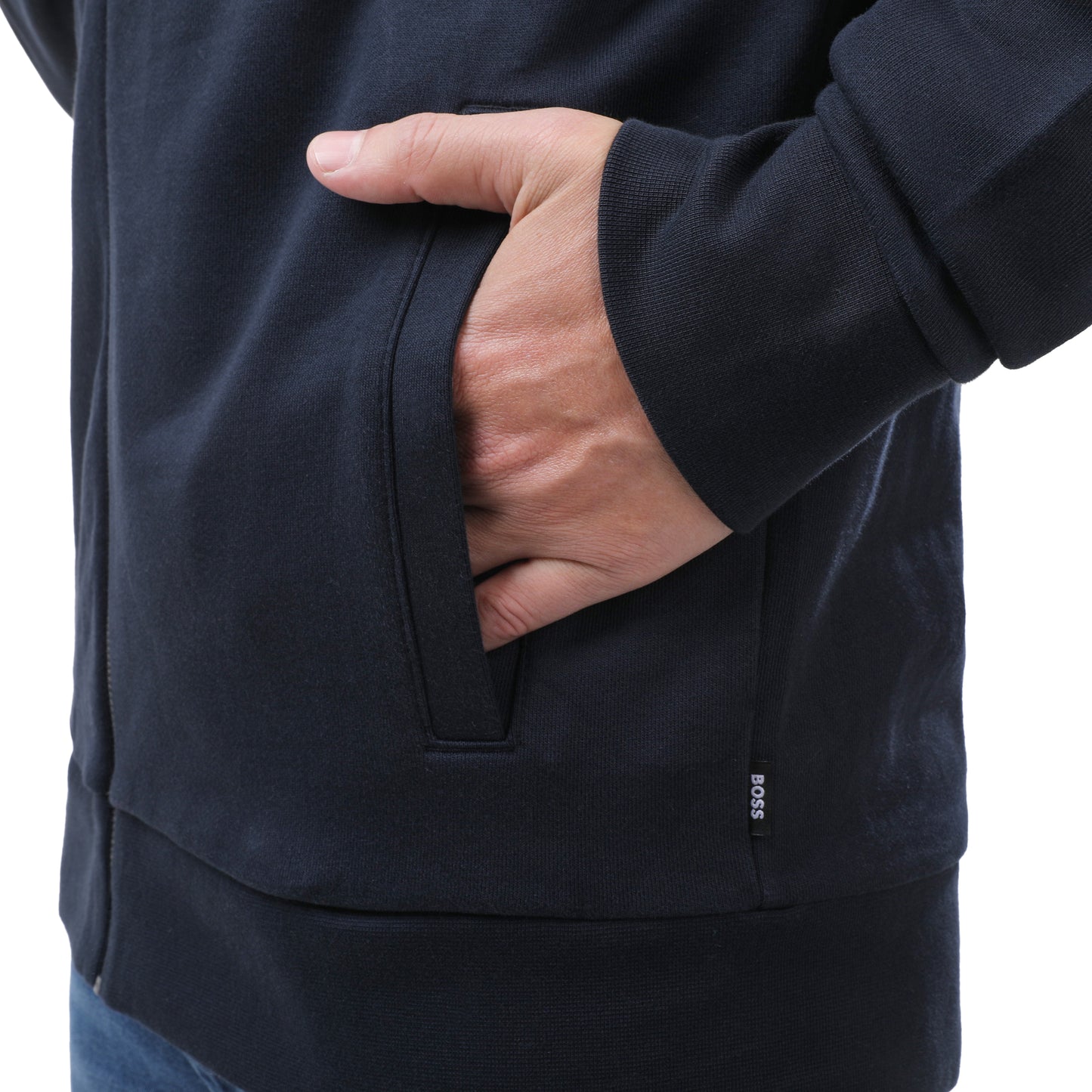 BOSS Full Zip Hoodie Cotton Blend