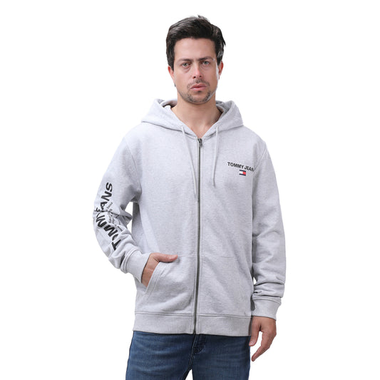 Tommy Jeans Essential Grey Zip Hoodie
