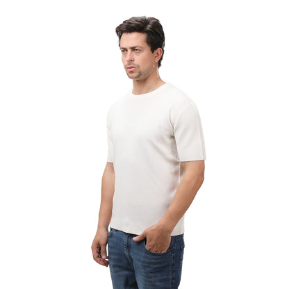 MNG Crew Neck Knit Tee – Lightweight Cotton Blend
