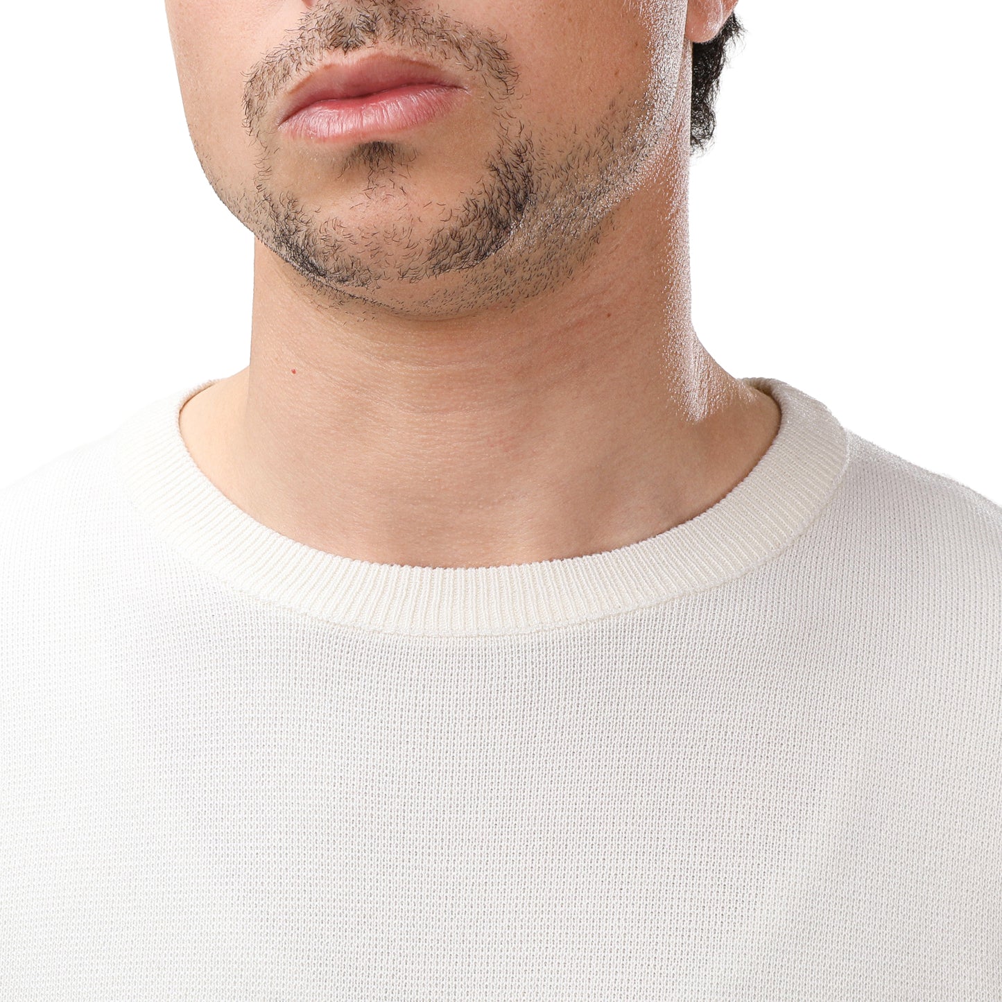 MNG Crew Neck Knit Tee – Lightweight Cotton Blend