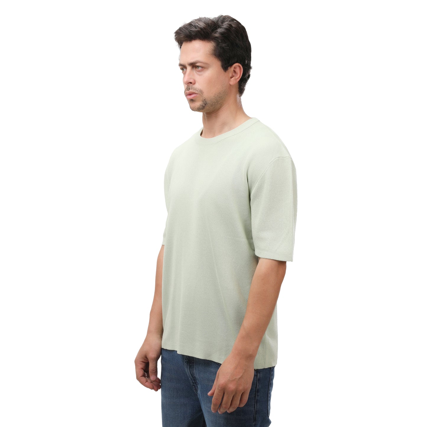 MNG Crew Neck Knit Tee – Lightweight Cotton Blend