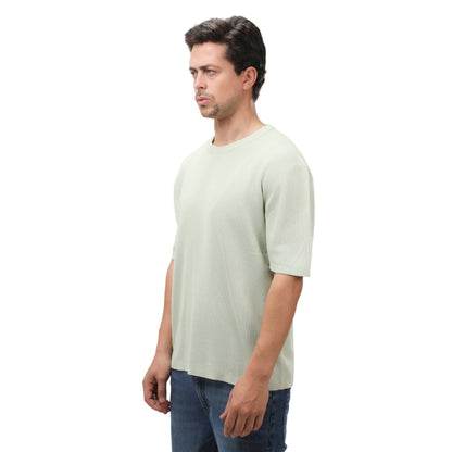 MNG Crew Neck Knit Tee – Lightweight Cotton Blend