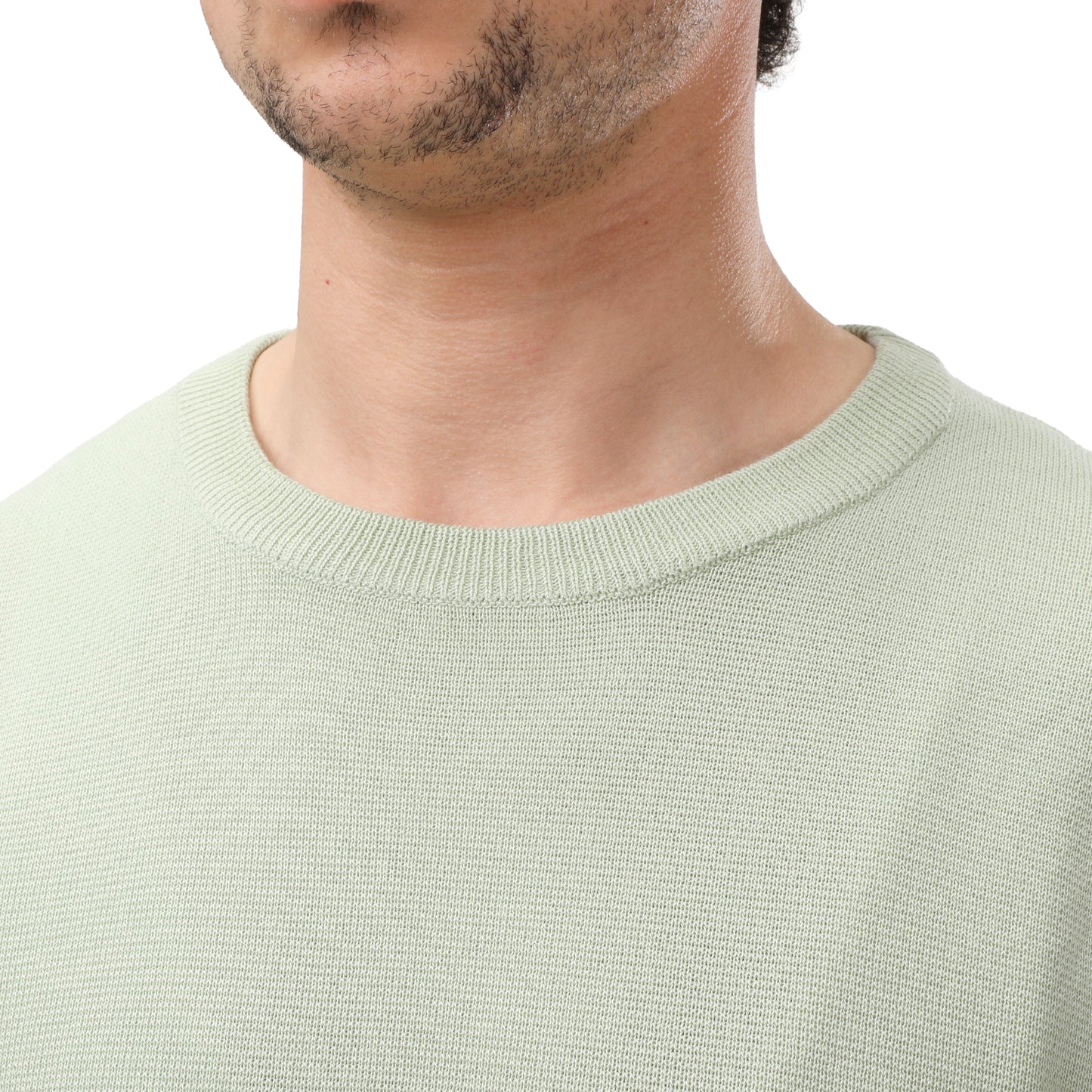 MNG Crew Neck Knit Tee – Lightweight Cotton Blend