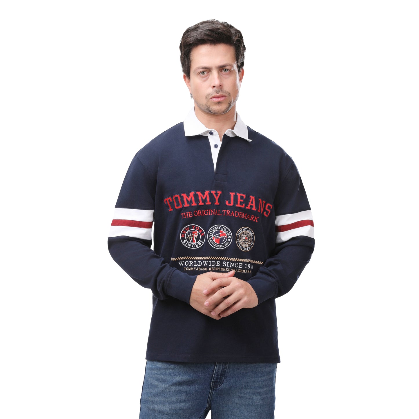 Tommy Jeans Archive Graphic Rugby Polo Shirt Ledger Fit