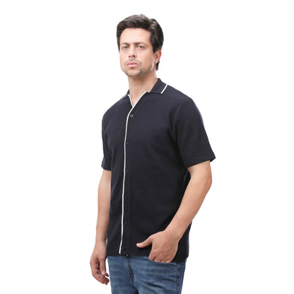 Zara Contrast Piping Knit Shirt