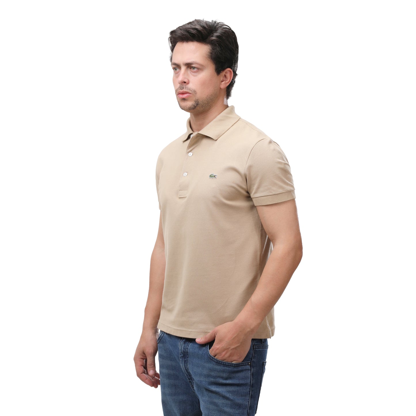 Premium Lacoste Slim Fit Polo with Three-Button Placket