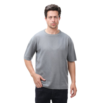MNG Crew Neck Knit Tee – Lightweight Cotton Blend