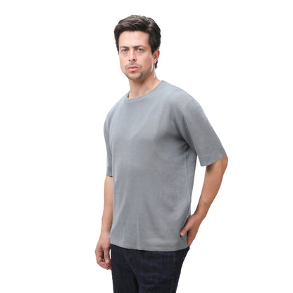 MNG Crew Neck Knit Tee – Lightweight Cotton Blend