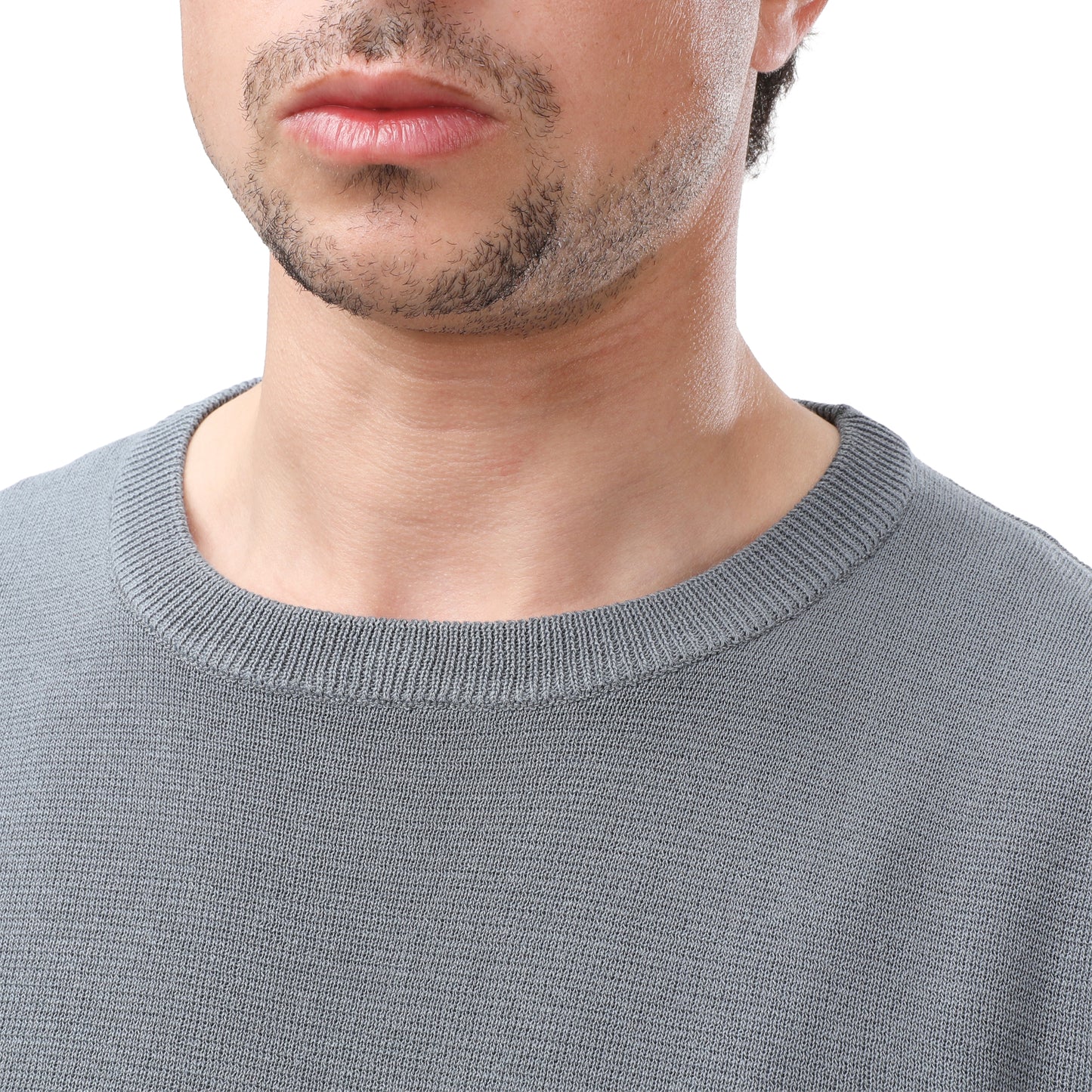 MNG Crew Neck Knit Tee – Lightweight Cotton Blend