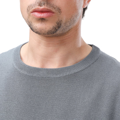 MNG Crew Neck Knit Tee – Lightweight Cotton Blend