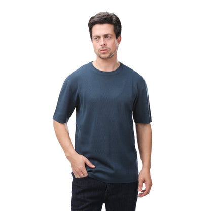 MNG Crew Neck Knit Tee – Lightweight Cotton Blend