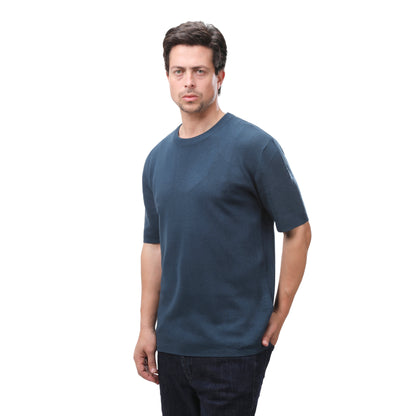 MNG Crew Neck Knit Tee – Lightweight Cotton Blend
