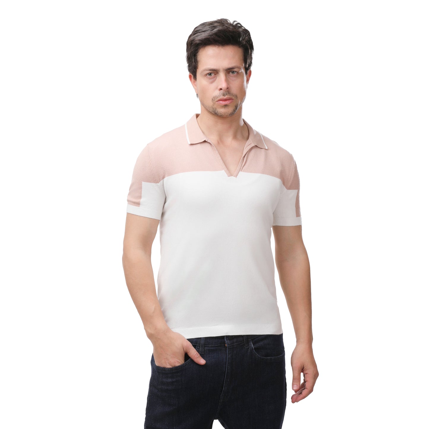 Mango Contrast Panel Knit Polo