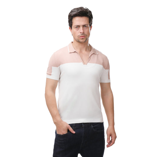 Mango Contrast Panel Knit Polo