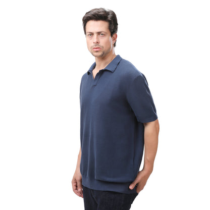 Mango Men’s Knit Polo Shirt with Open Collar