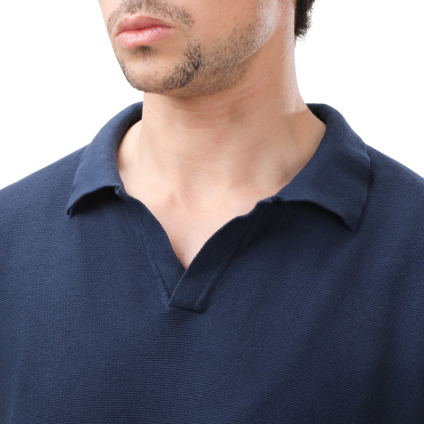 Mango Men’s Knit Polo Shirt with Open Collar