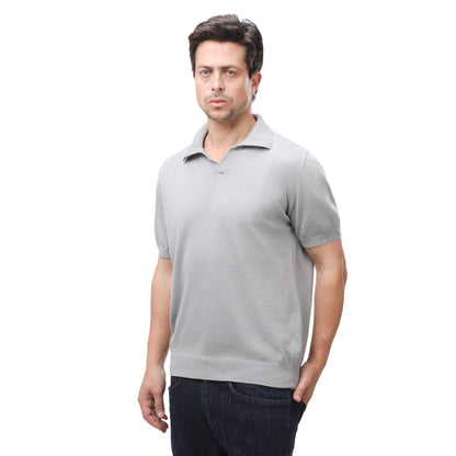 Mango Men’s Knit Polo Shirt with Open Collar
