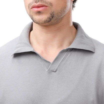 Mango Men’s Knit Polo Shirt with Open Collar