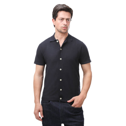 ZARA Short Sleeve Button-Down Knit Polo Shirt