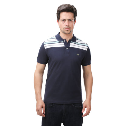 Lacoste Men's Striped Chest Pique Polo Shirt Regular Fit