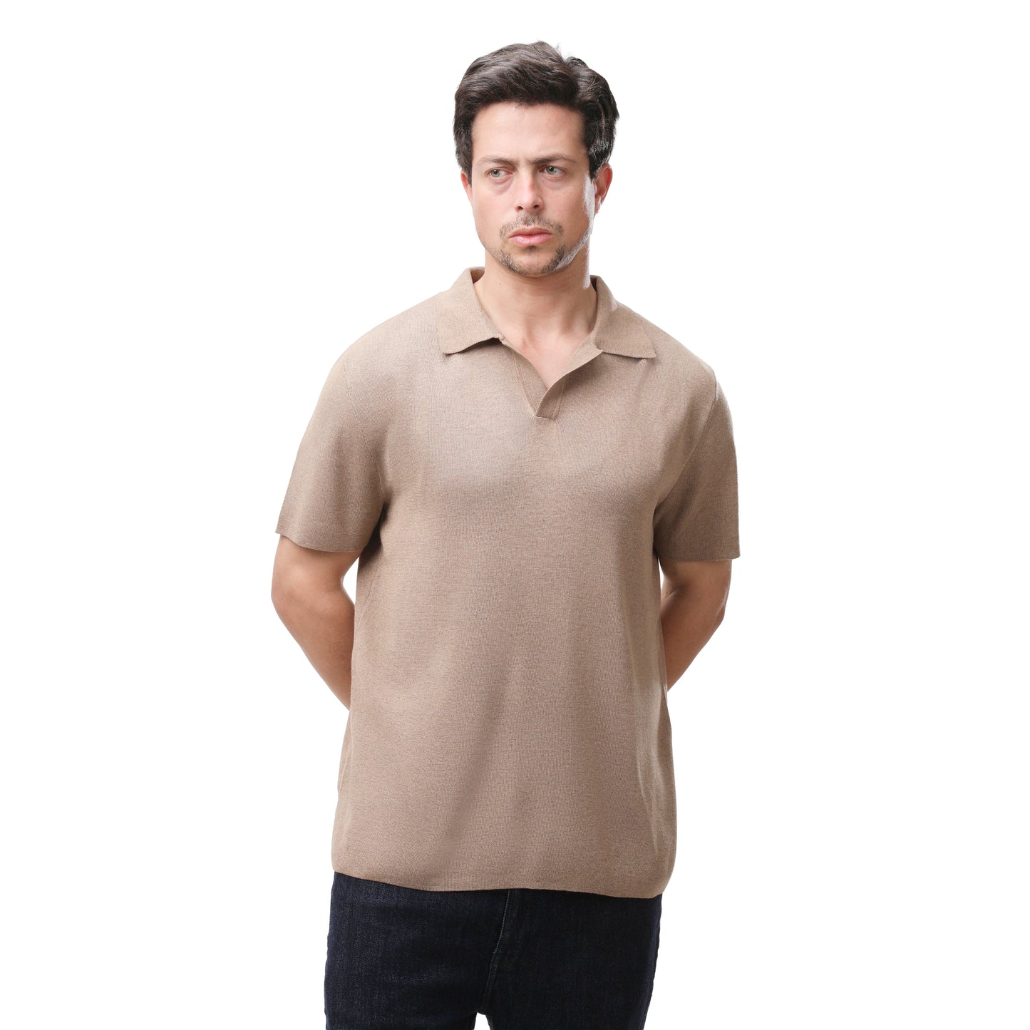 Mango Men’s Knit Polo Shirt with Open Collar
