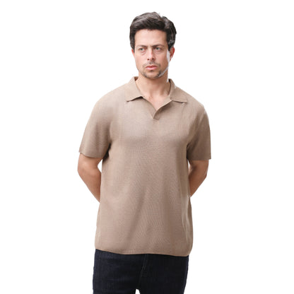 Mango Men’s Knit Polo Shirt with Open Collar