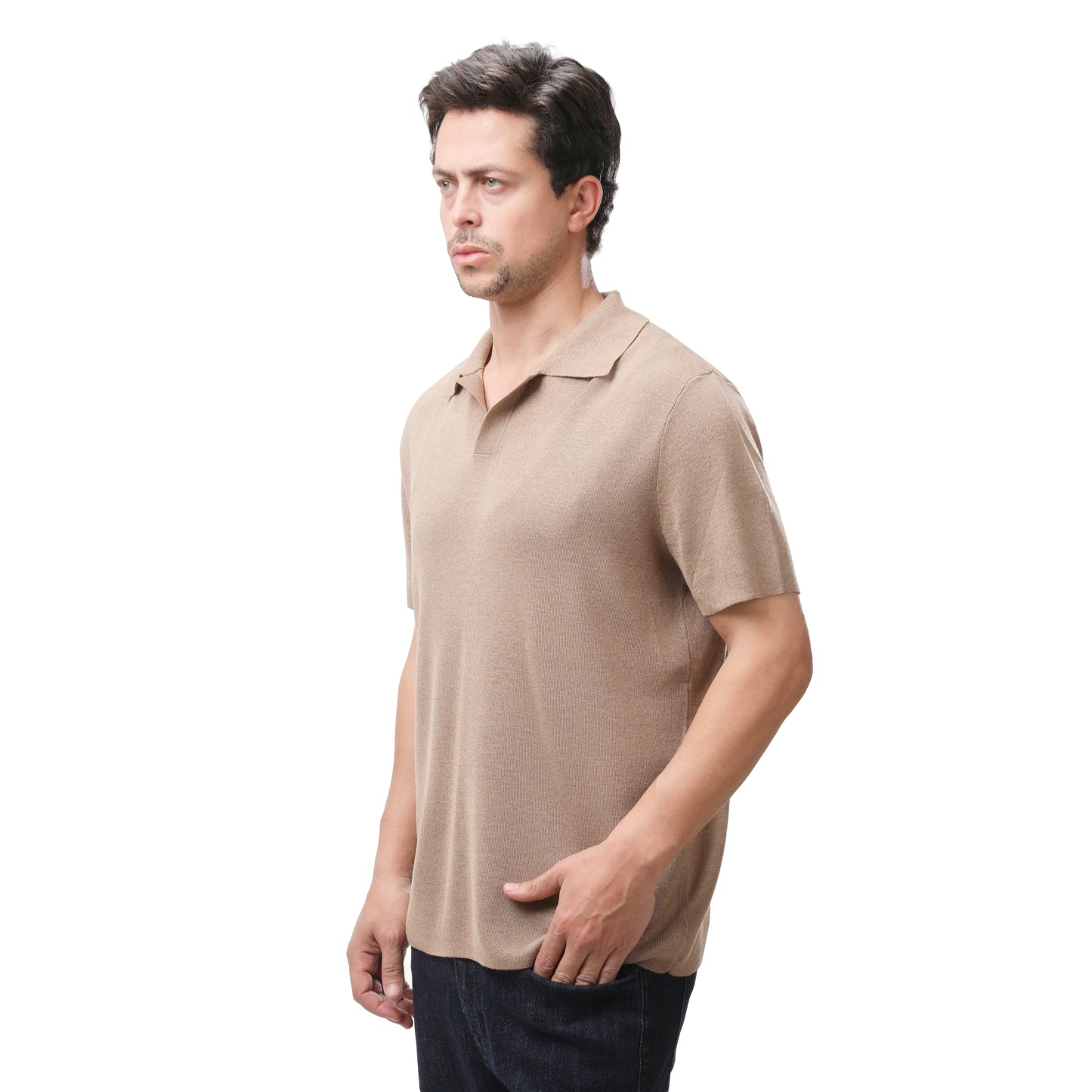 Mango Men’s Knit Polo Shirt with Open Collar
