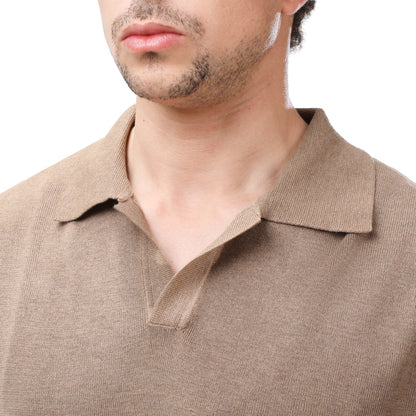 Mango Men’s Knit Polo Shirt with Open Collar